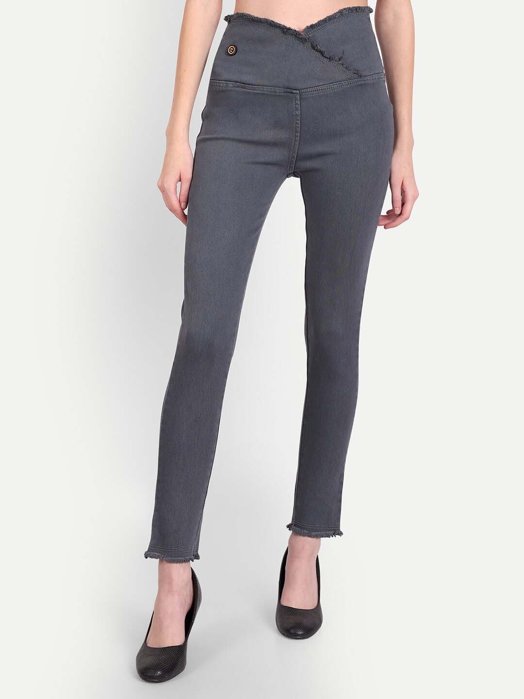 

BAESD Women Regular-Fit Cotton Denim Jeggings, Grey