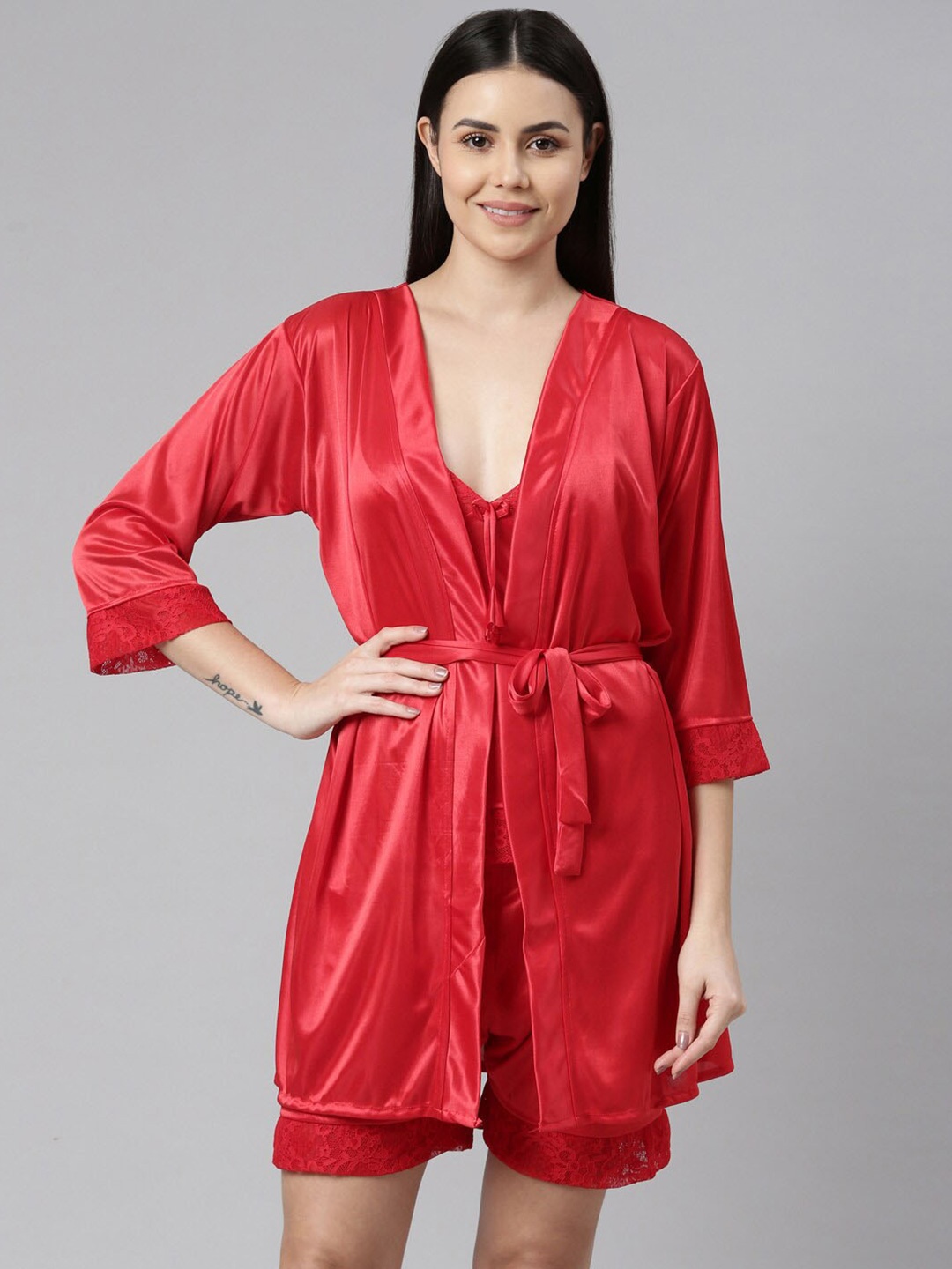 

Bailey sells 3 Pieces Satin Night Suit, Red