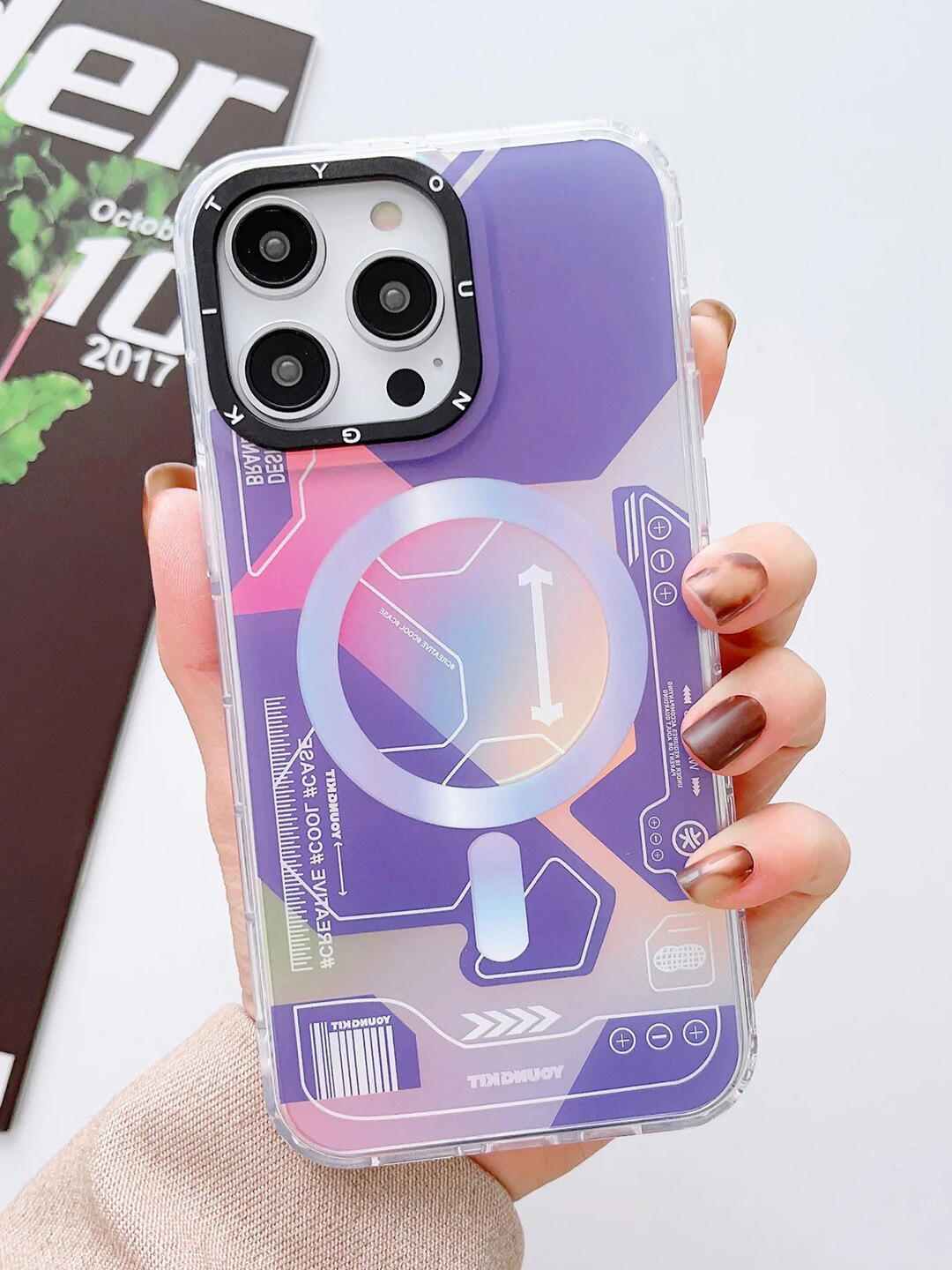 

TREEMODA Printed iPhone 14 Pro Max Phone BackCover, Purple