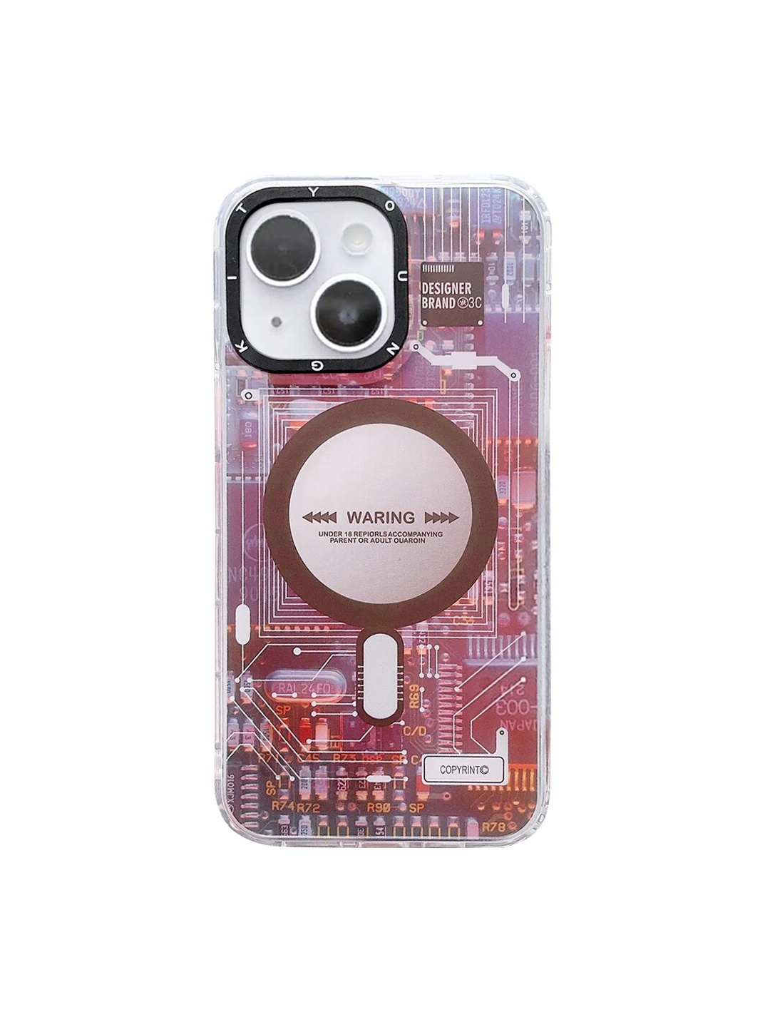 

TREEMODA iPhone 13 Clear Phone 3D Color Changing Magsafe Back Cover, Transparent