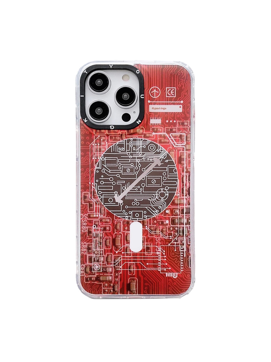 

TREEMODA iPhone 14 Pro Technology 3D Color Changing Back Case, Red