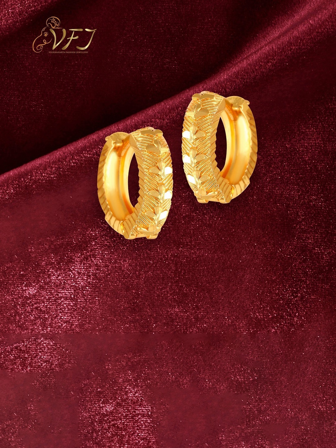 Vighnaharta Gold-Plated Hoop Earrings