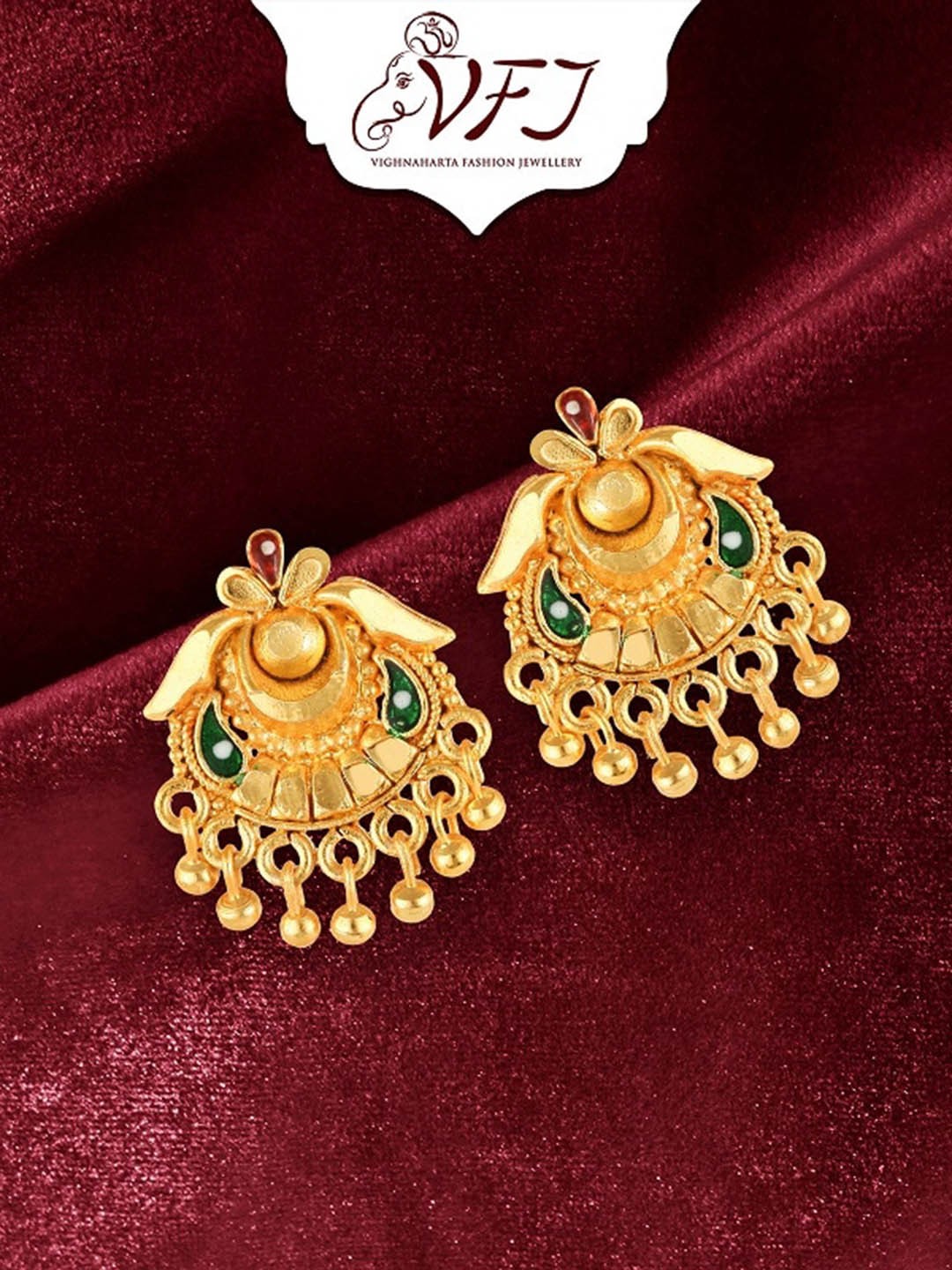 

Vighnaharta Gold-Plated Floral Studs Earrings