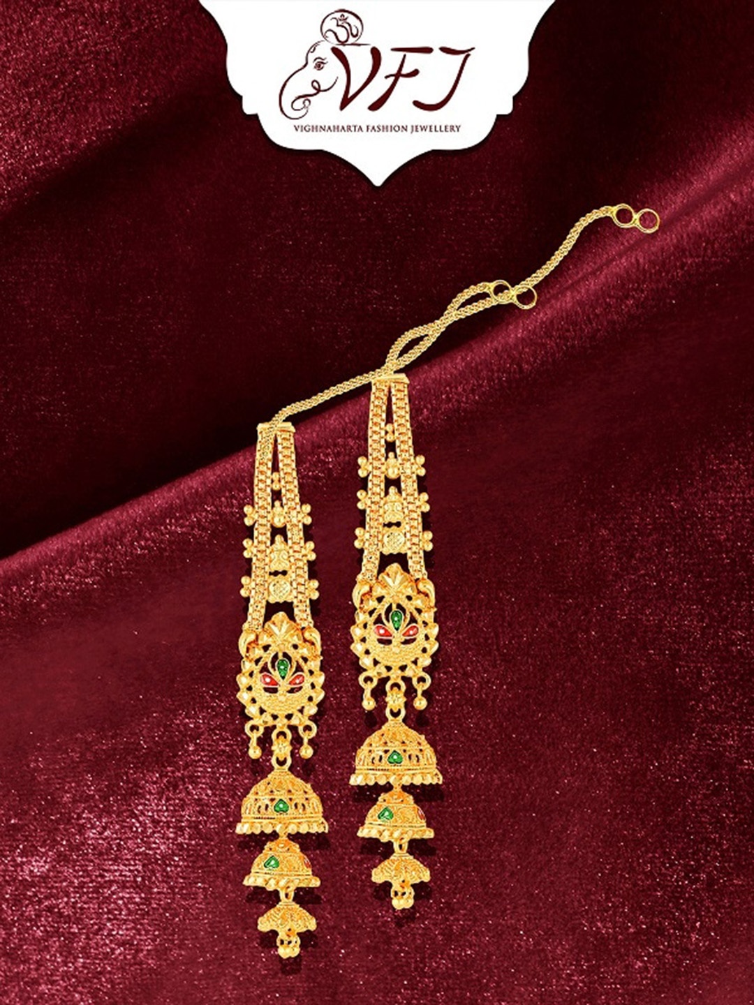 

Vighnaharta Gold-Plated Floral Drop Earrings