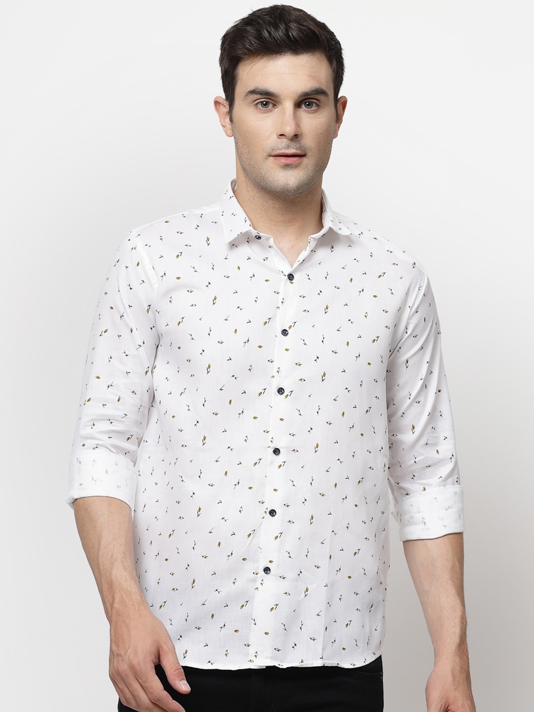 

ADWYN PETER Conversational Printed Casual Shirt, White