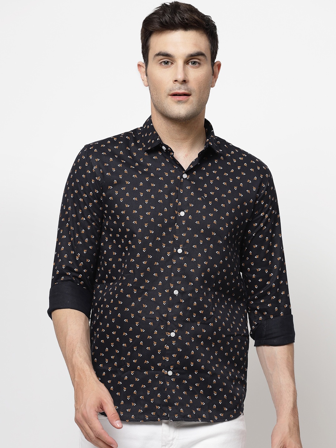 

ADWYN PETER Conversational Printed Casual Shirt, Black