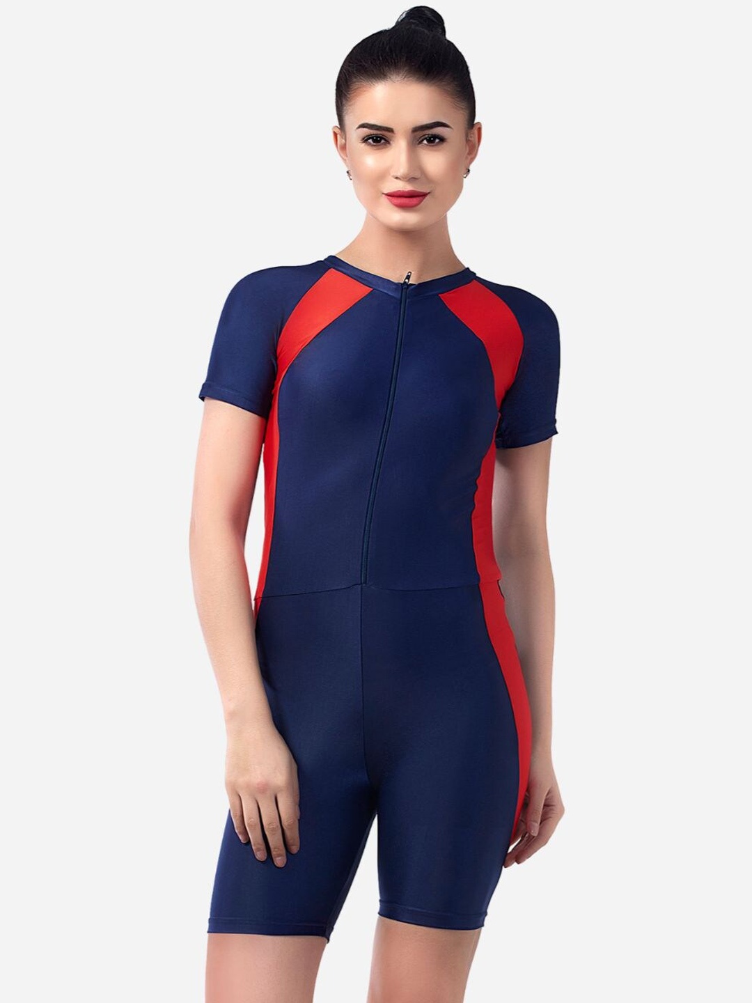 

VELOZ ColourBlocked Legsuit, Red