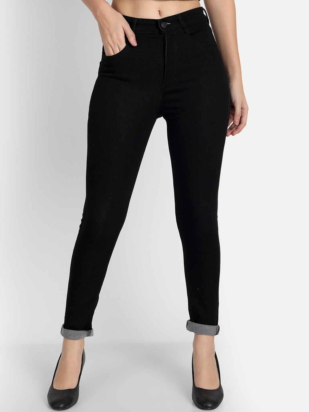 

BAESD Women Jean Skinny Fit High-Rise Stretchable Jeans, Black