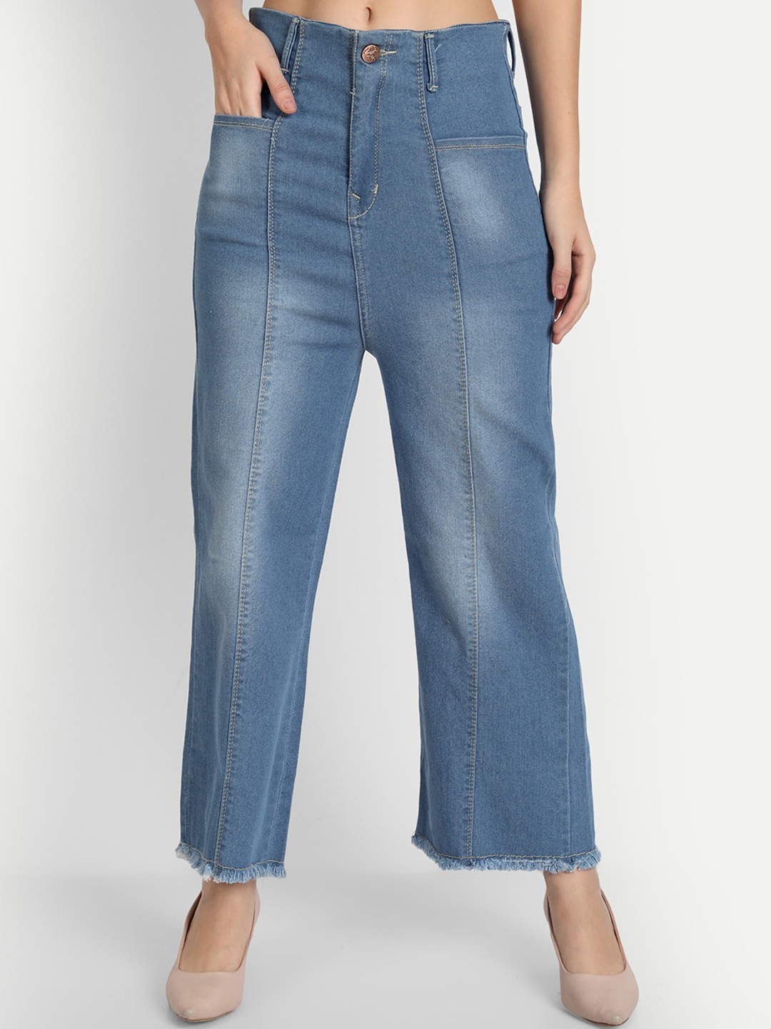 

BAESD Women Jean Relaxed Fit Light Fade Cotton Jeans, Blue