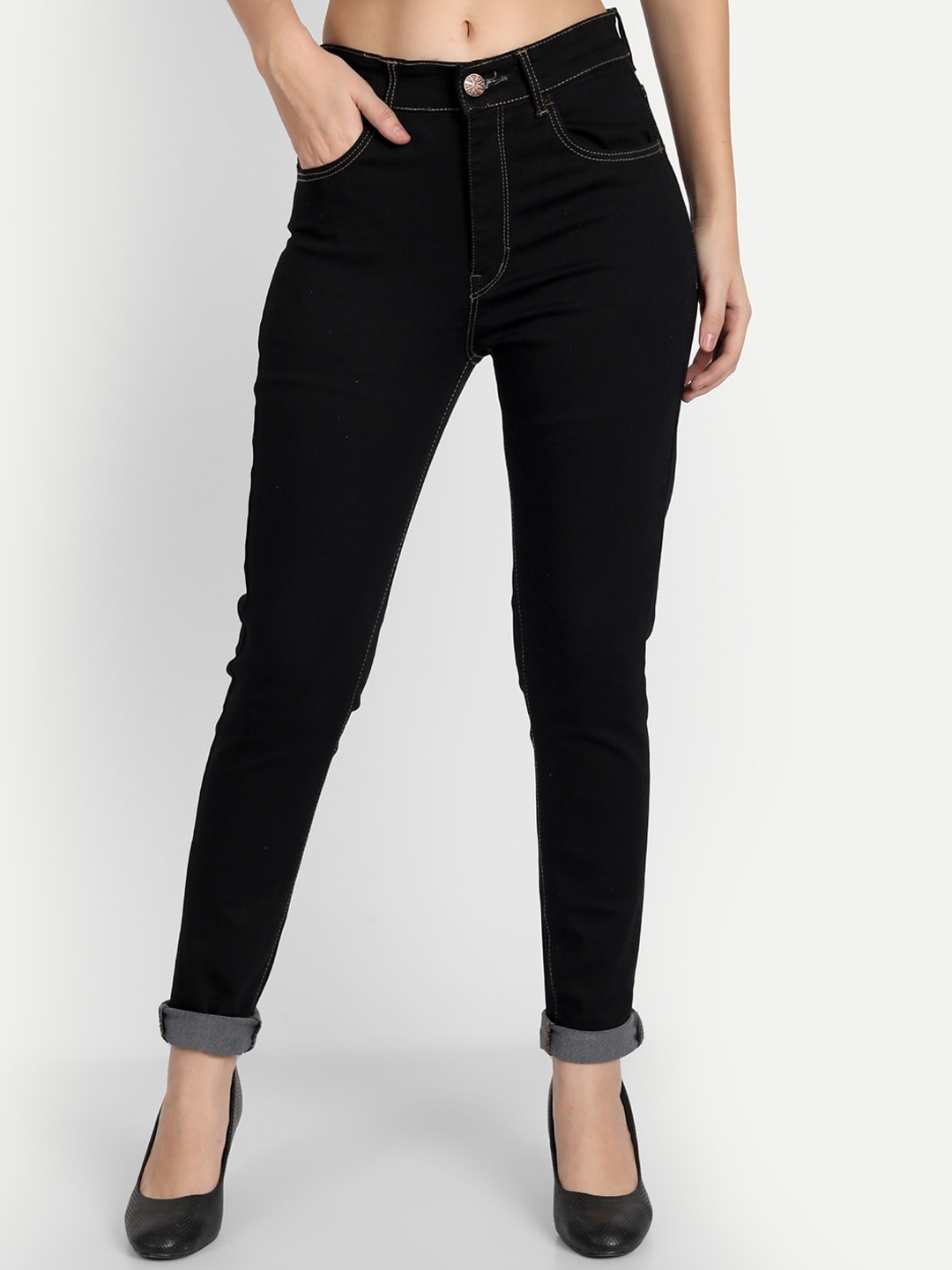 

BAESD Women Jean Skinny Fit High-Rise Stretchable Jeans, Black