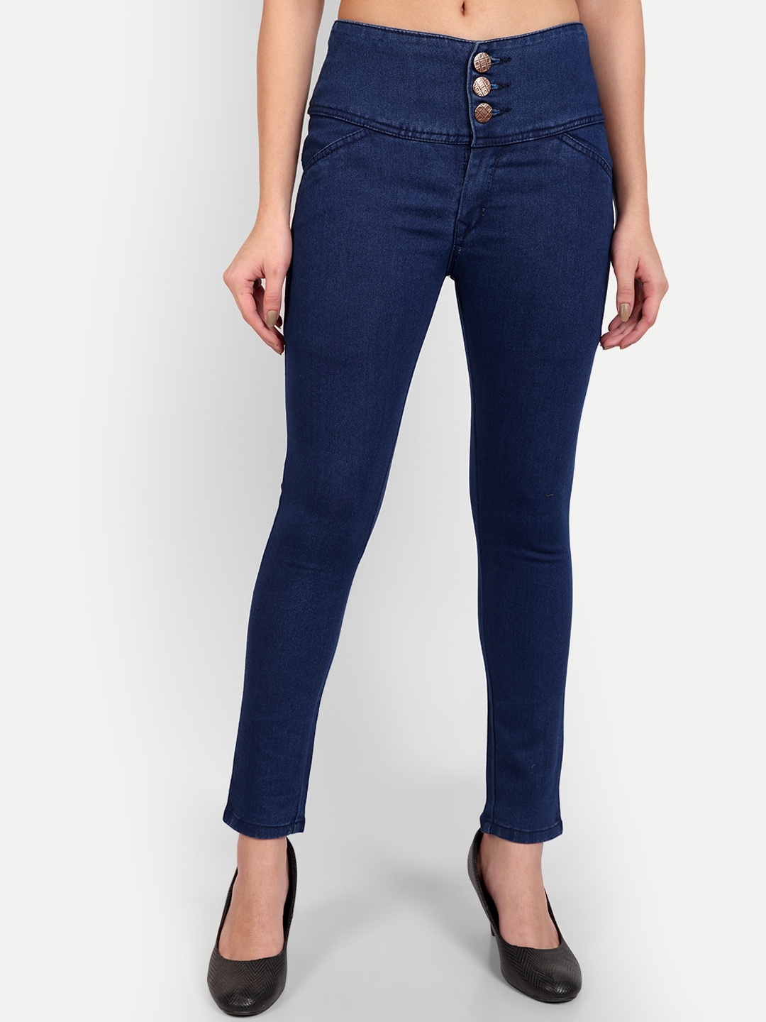 

BAESD Women Jean High-Rise Denim Cotton Stretchable Jeans, Blue