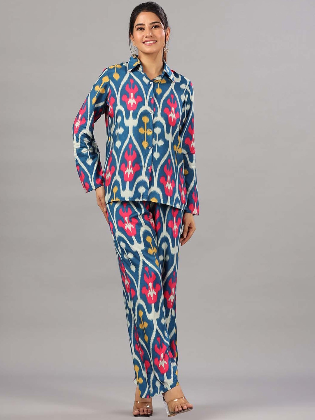 

Meena Bazaar Printed Muslin Cord-set, Blue