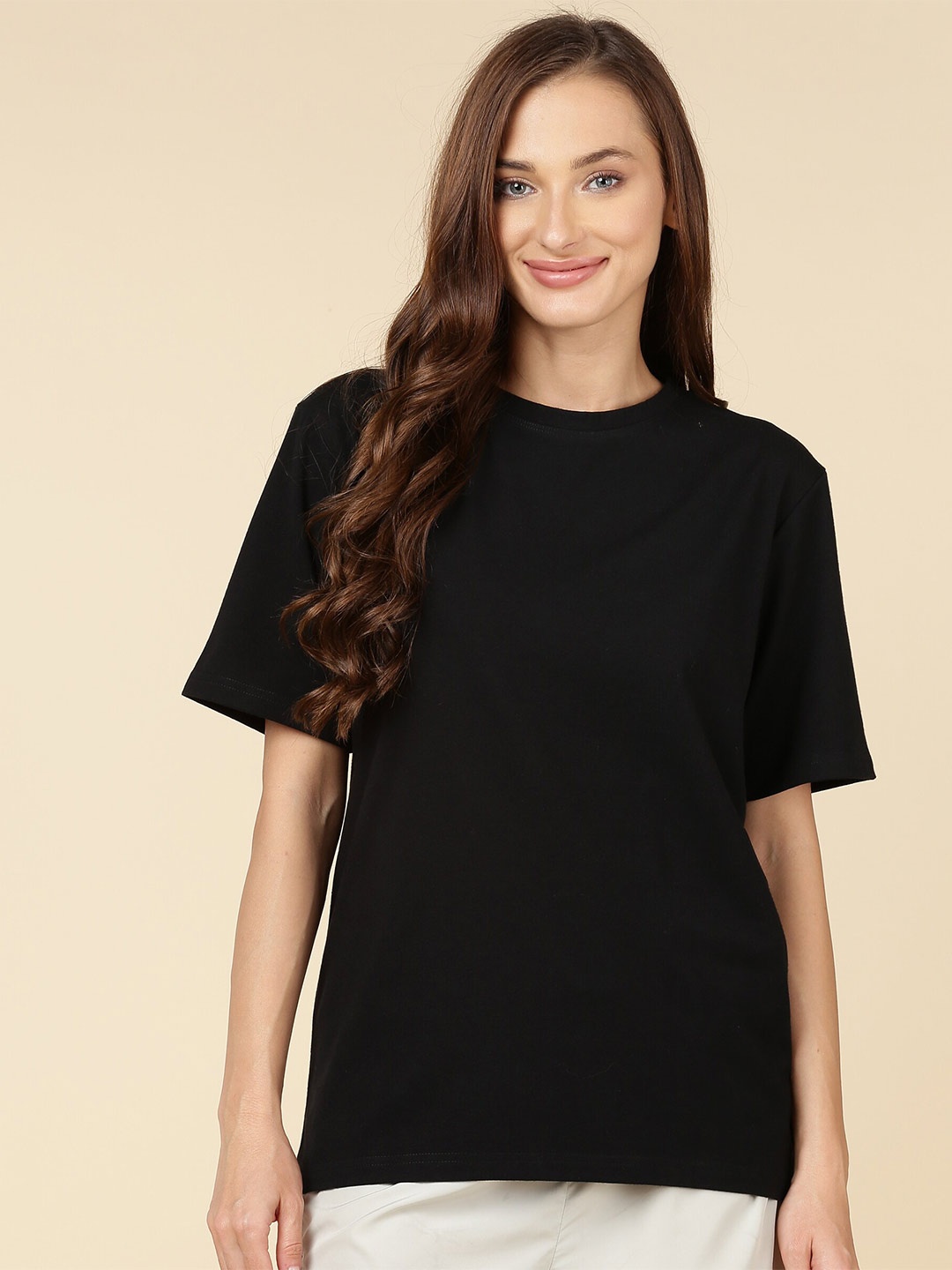 

SHARKTRIBE Drop-Shoulder Sleeves Oversized Cotton T-shirt, Black