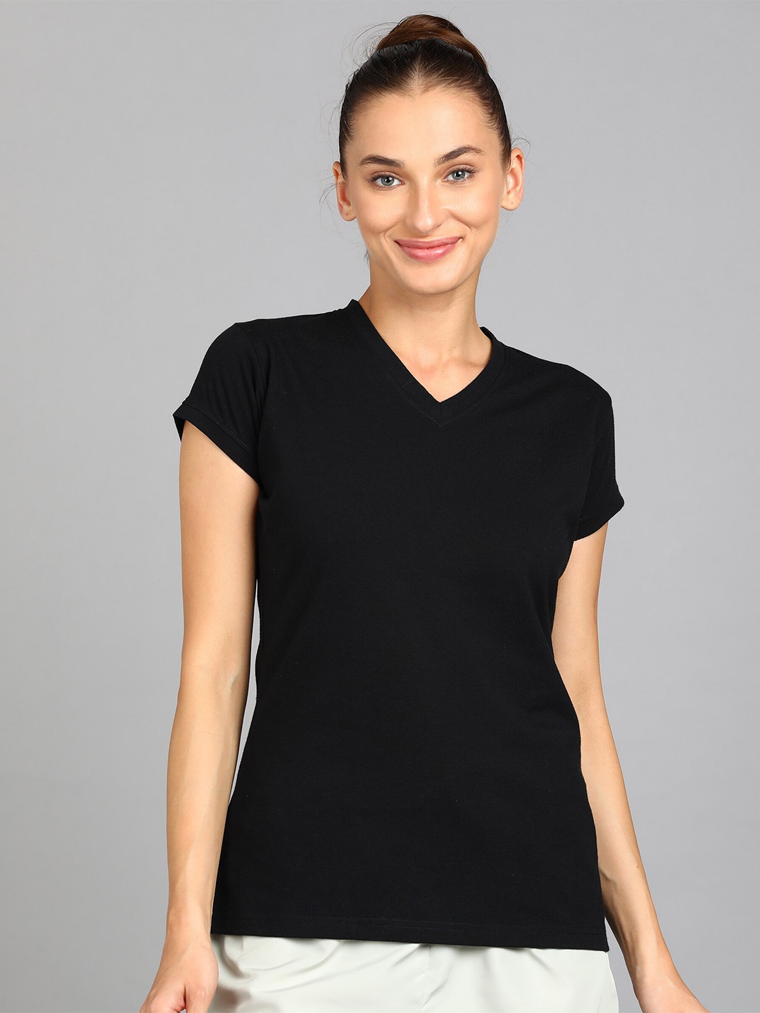

SHARKTRIBE V-Neck Slim Fit Cotton T-shirt, Black