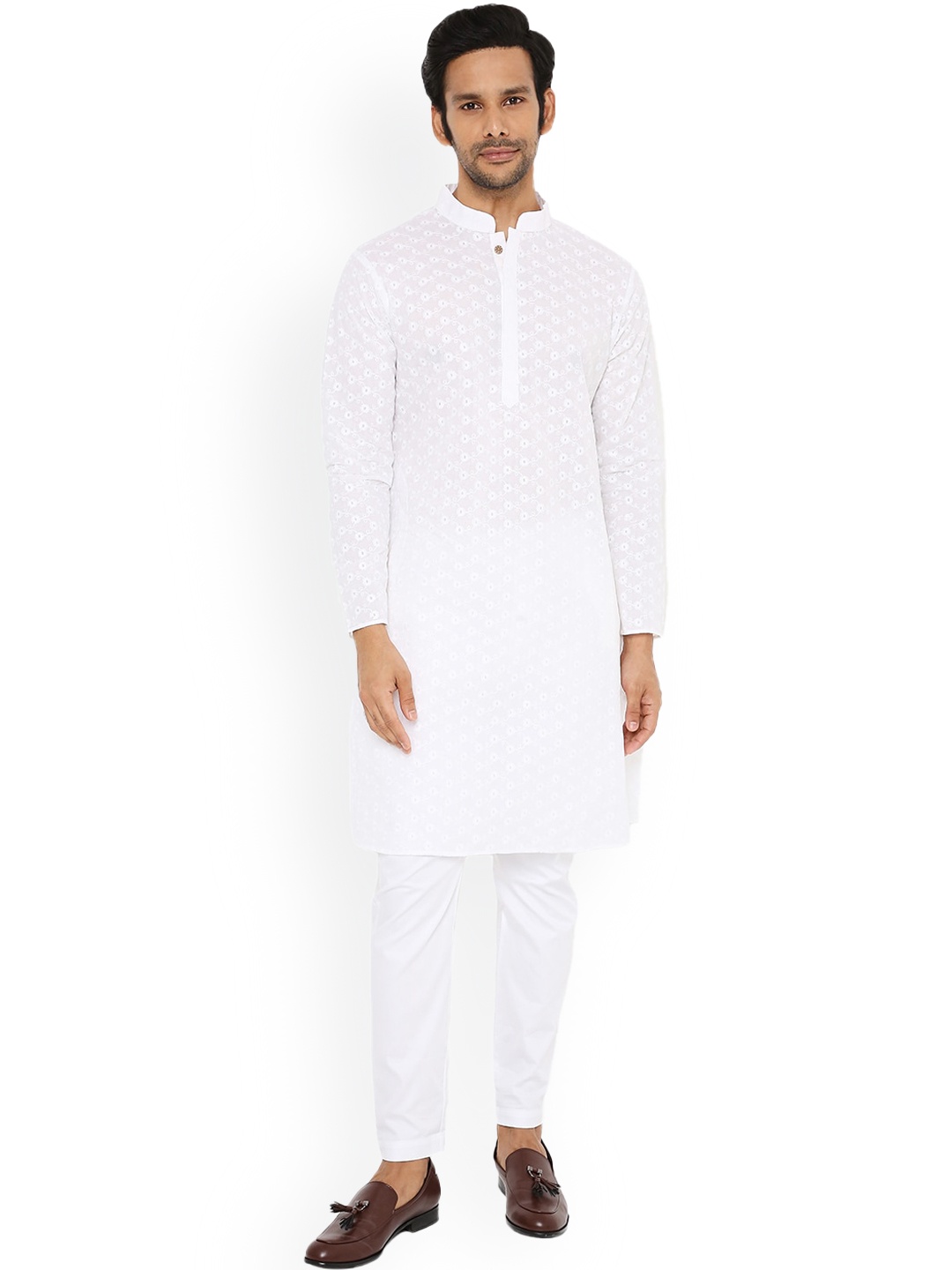

Be Desi Ethnic Motifs Embroidered Cotton Kurta, White