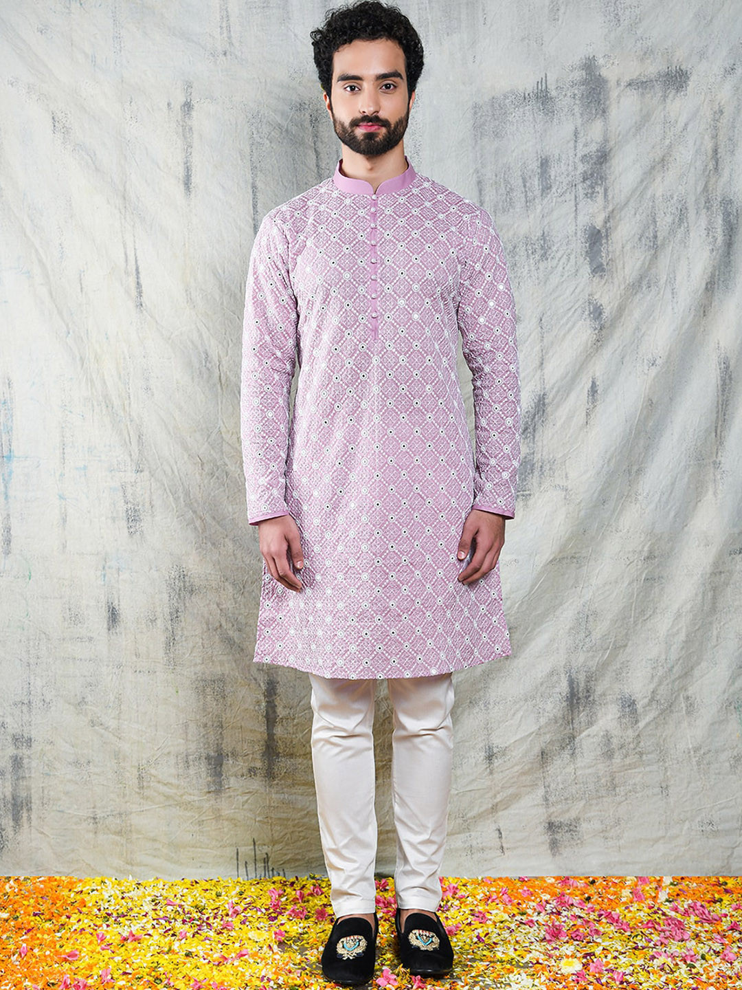 

Be Desi Embroidered Cotton Kurta, Mauve