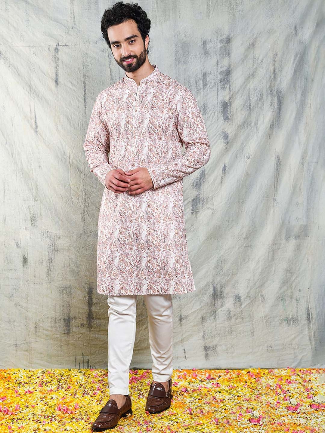 

Be Desi Men Ethnic Motifs Cotton Straight Kurta, White