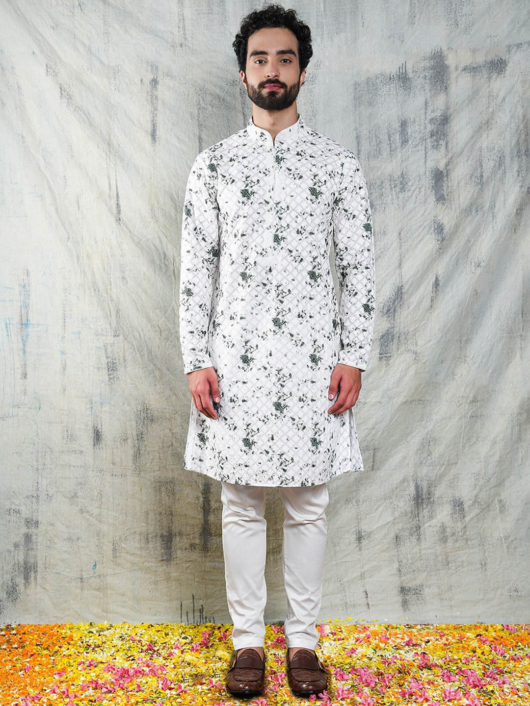 

Be Desi Abstract Printed Cotton Straight Kurta, Green