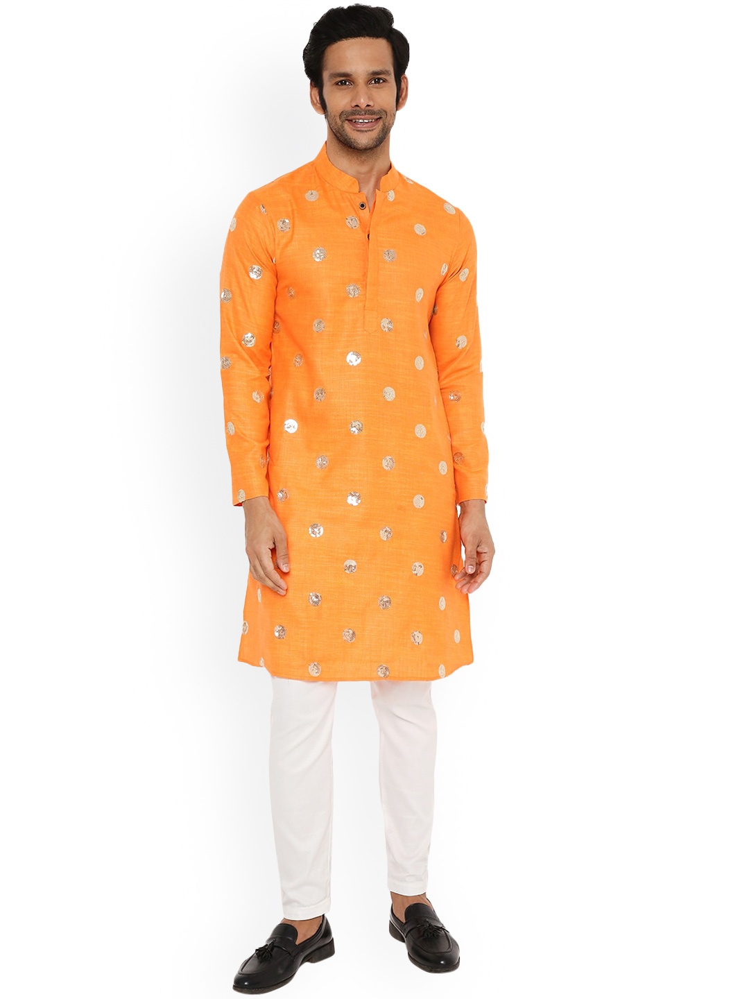 

Be Desi Embellished Sequinned Kurta, Orange