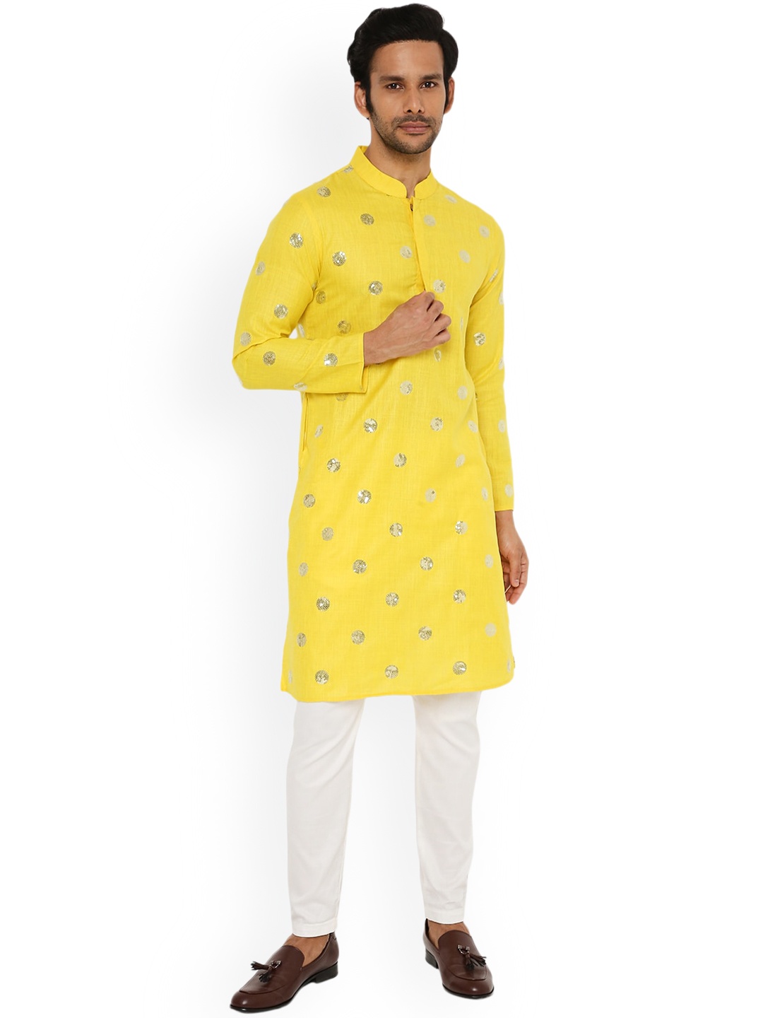 

Be Desi Embellished Sequinned Kurta, Yellow