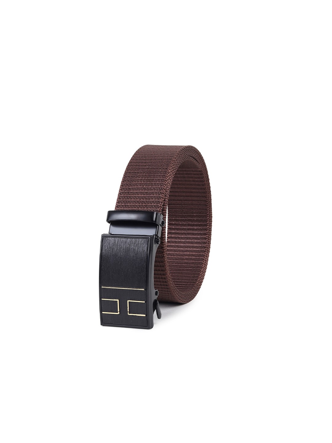 

HENEDA Men Textured Wide Belt Auto-Lock Buckle, Brown