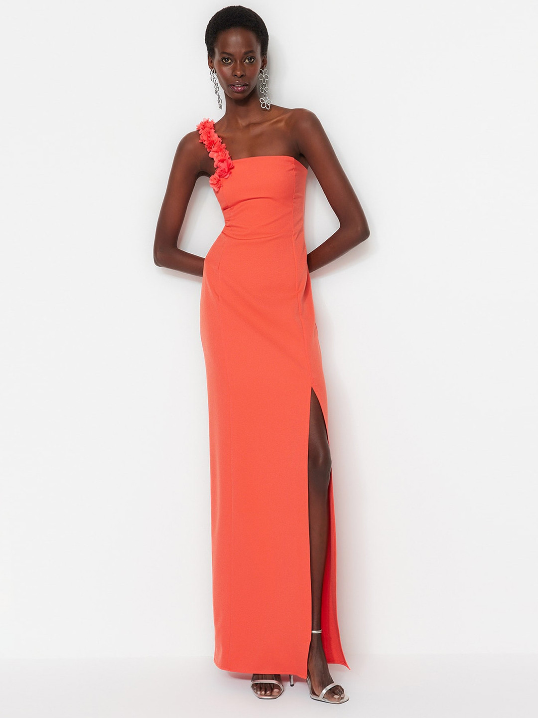 

Trendyol Shoulder Strap Cut-Outs Maxi Dress, Orange