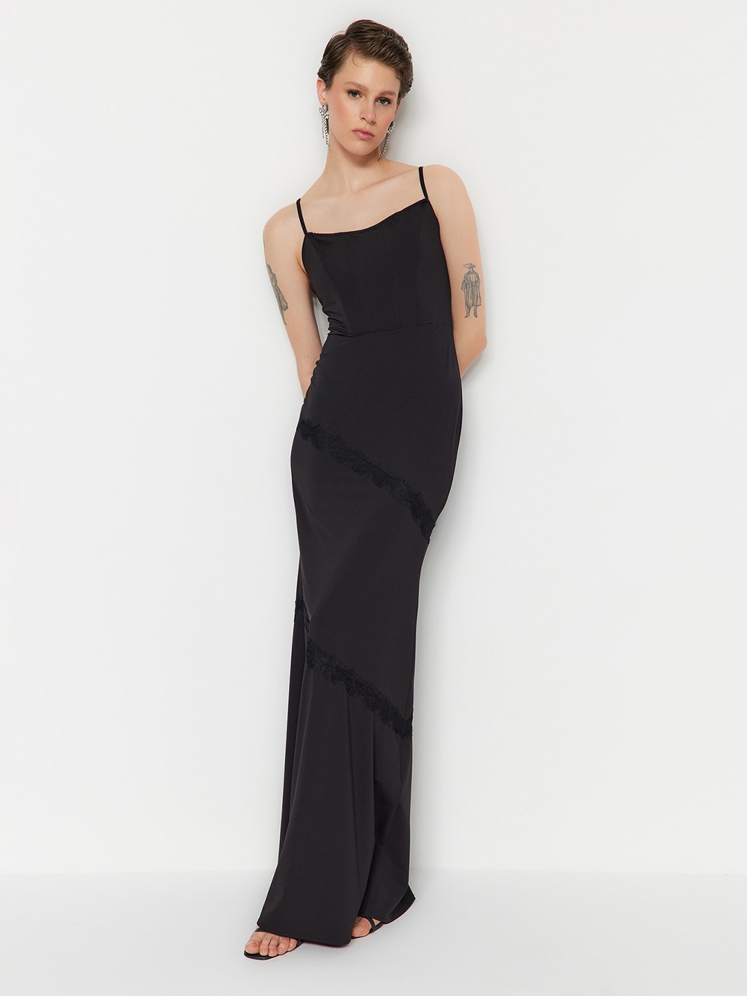 

Trendyol Shoulder Straps Maxi Dress, Black