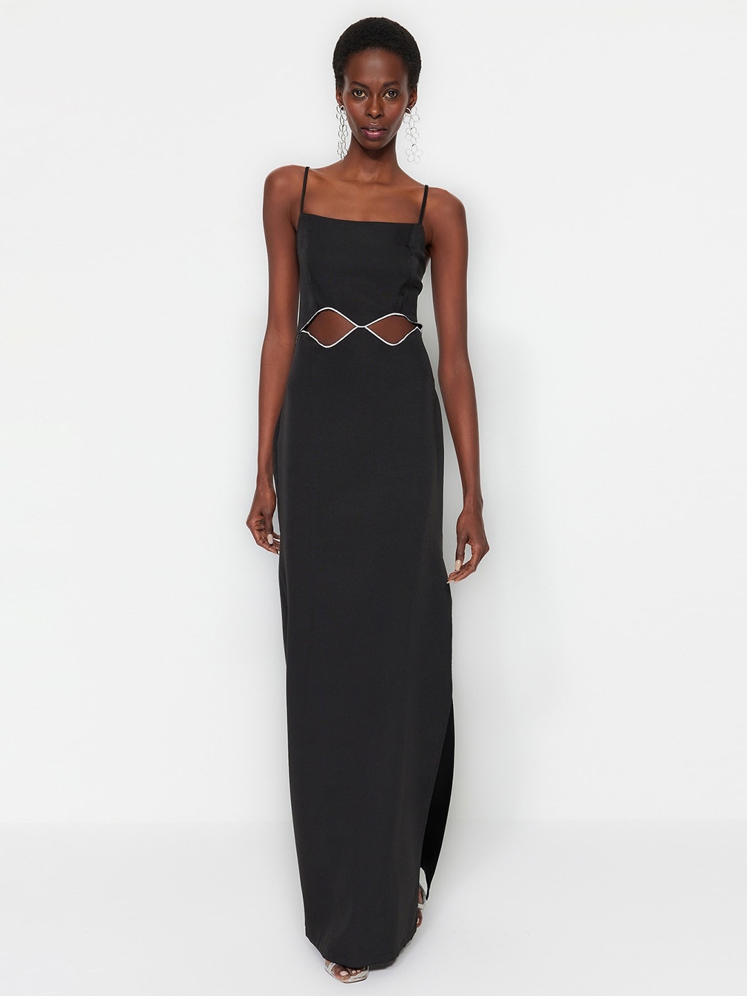 

Trendyol Shoulder Straps Cut-Out Maxi Dress, Black