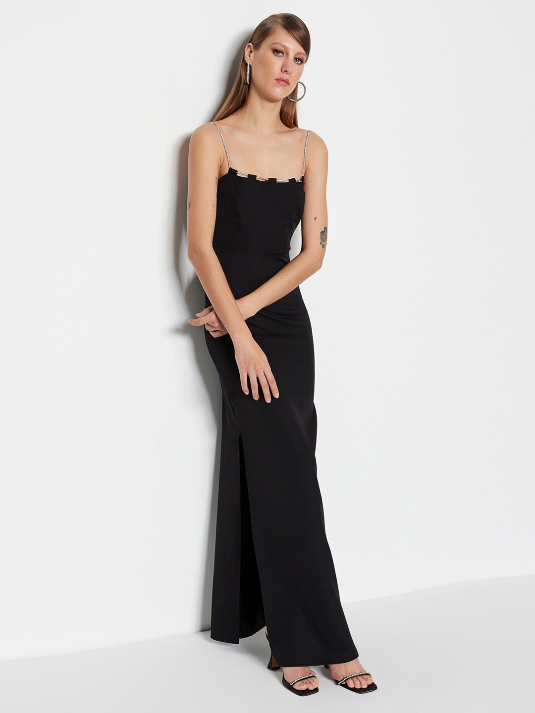 

Trendyol Shoulder Straps Maxi Dress, Black