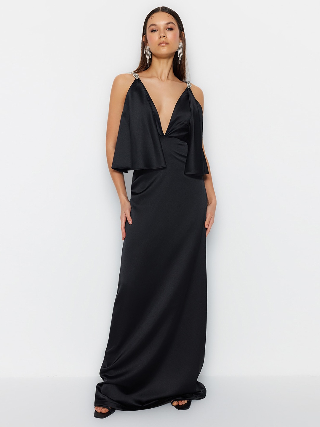 

Trendyol Layered Embellished Maxi Dress, Black