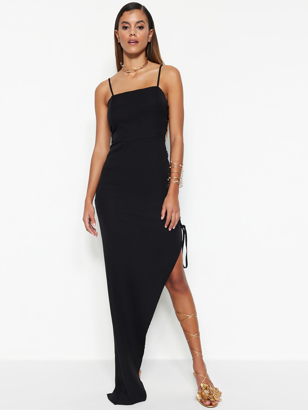 

Trendyol Shoulder Straps Maxi Dress, Black