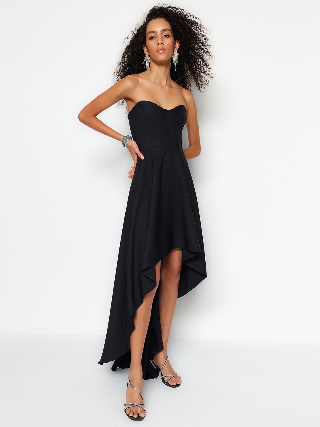 

Trendyol Strapless Fit & Flare Dress, Black