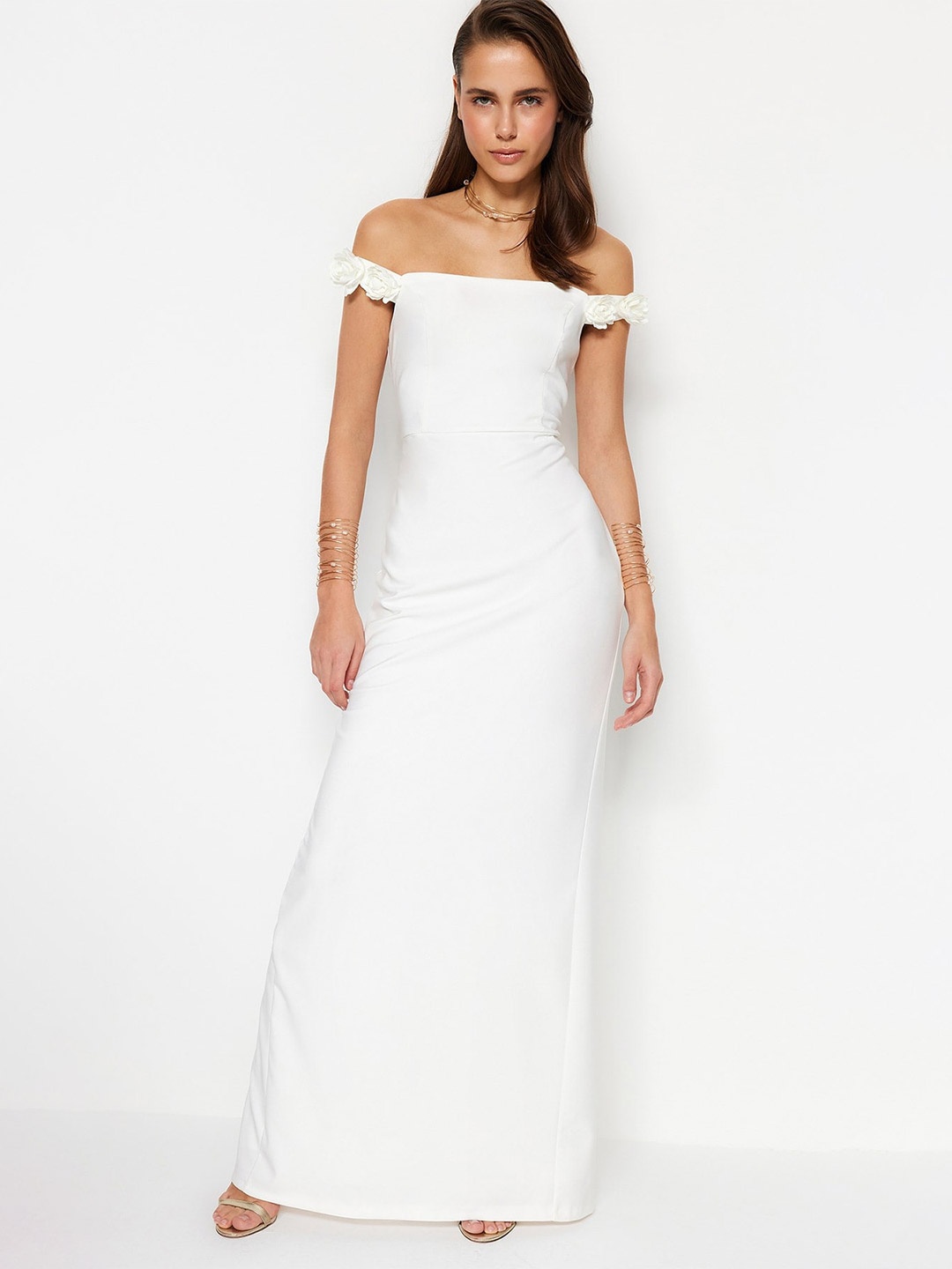 

Trendyol Off-Shoulder Maxi Dress, White