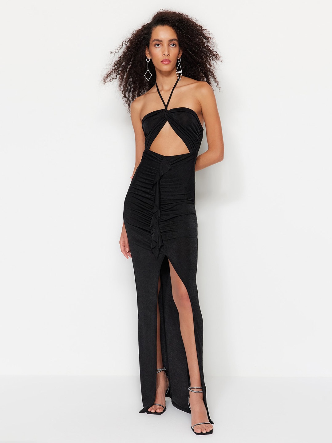 

Trendyol Halter Neck Maxi Dress, Black