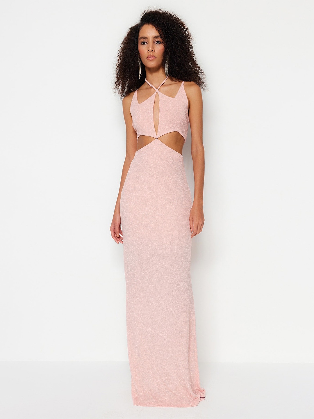 

Trendyol Cur-Out Detail Maxi Sheath Dress, Pink