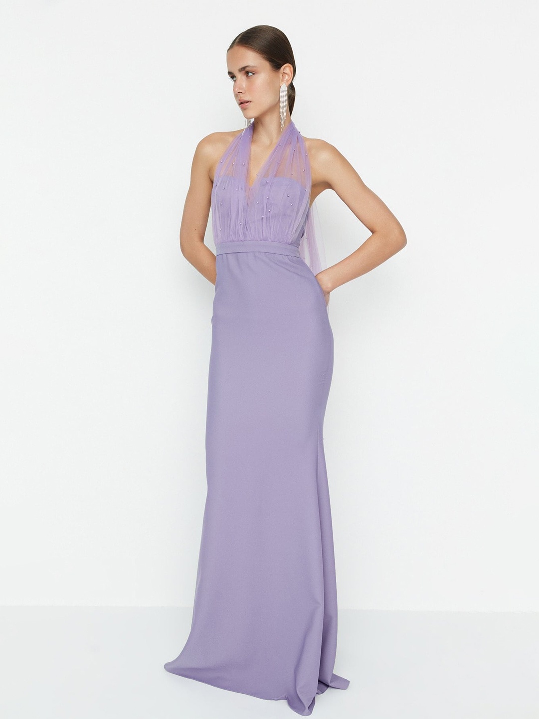 

Trendyol Halter Neck Maxi Dress, Purple