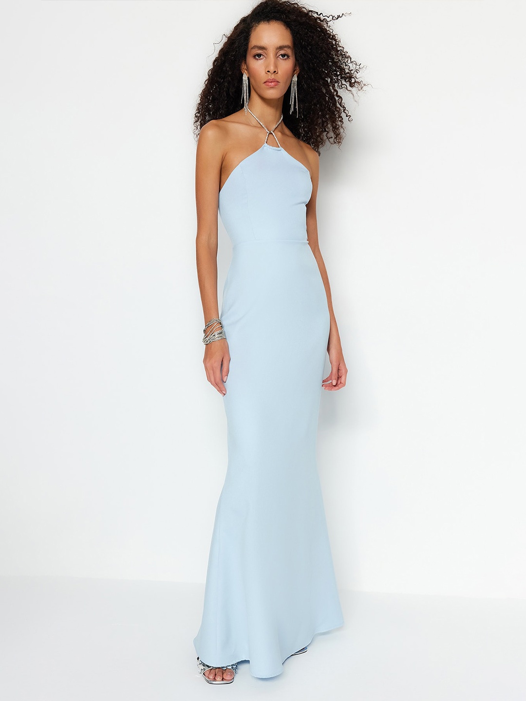 

Trendyol Halter Neck Maxi Dress, Blue