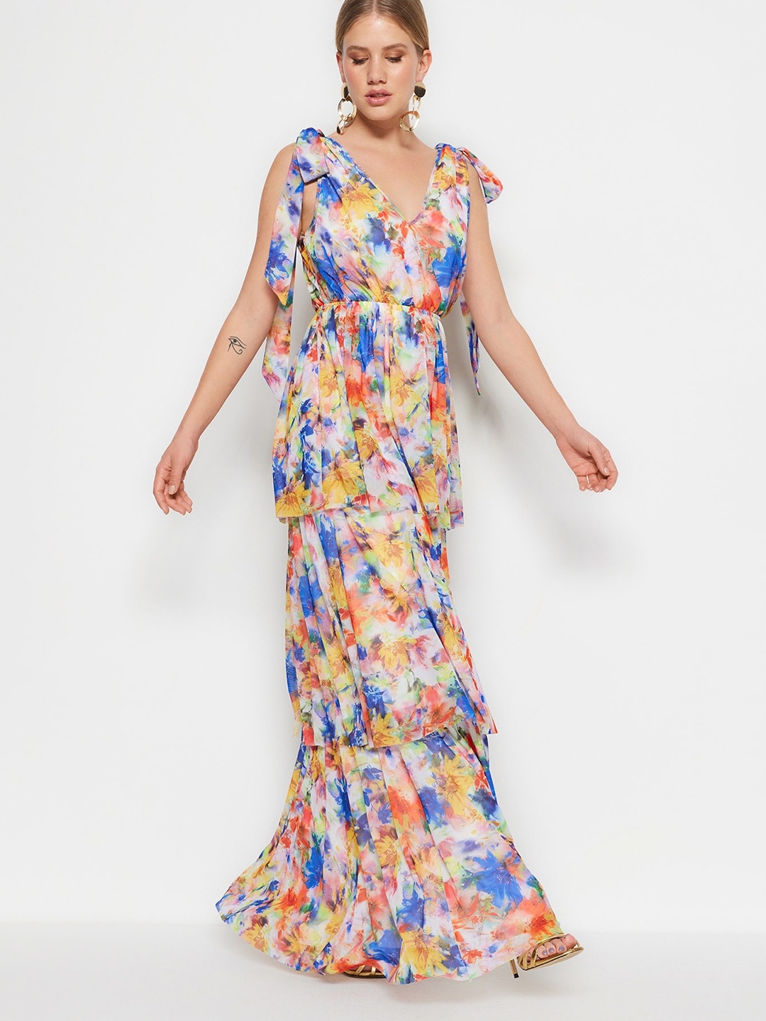 

Trendyol Floral Print Maxi Dress, Blue