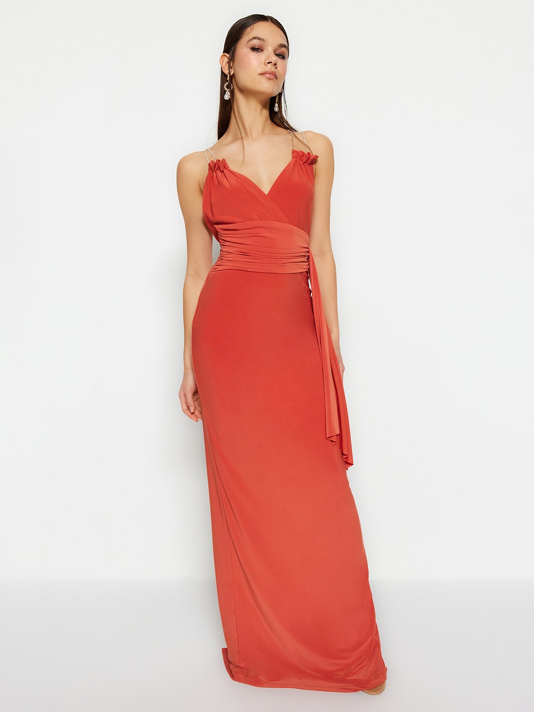 

Trendyol Shoulder Straps Maxi Dress, Red