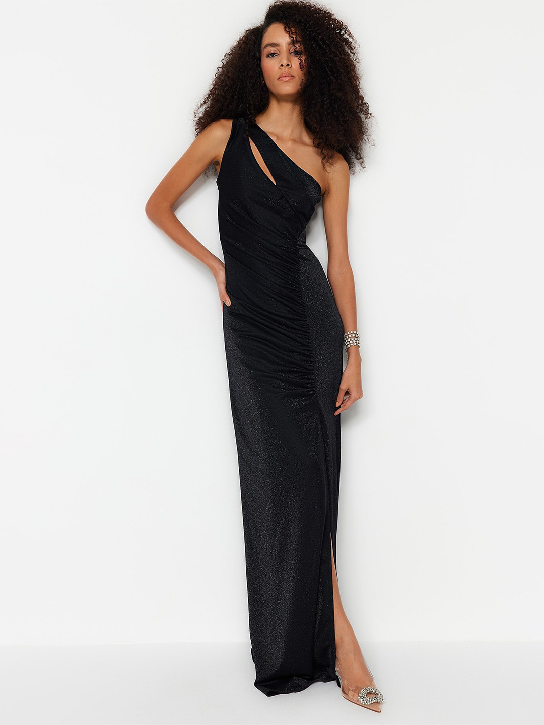 

Trendyol One Shoulder Bodycon Maxi Dress, Black