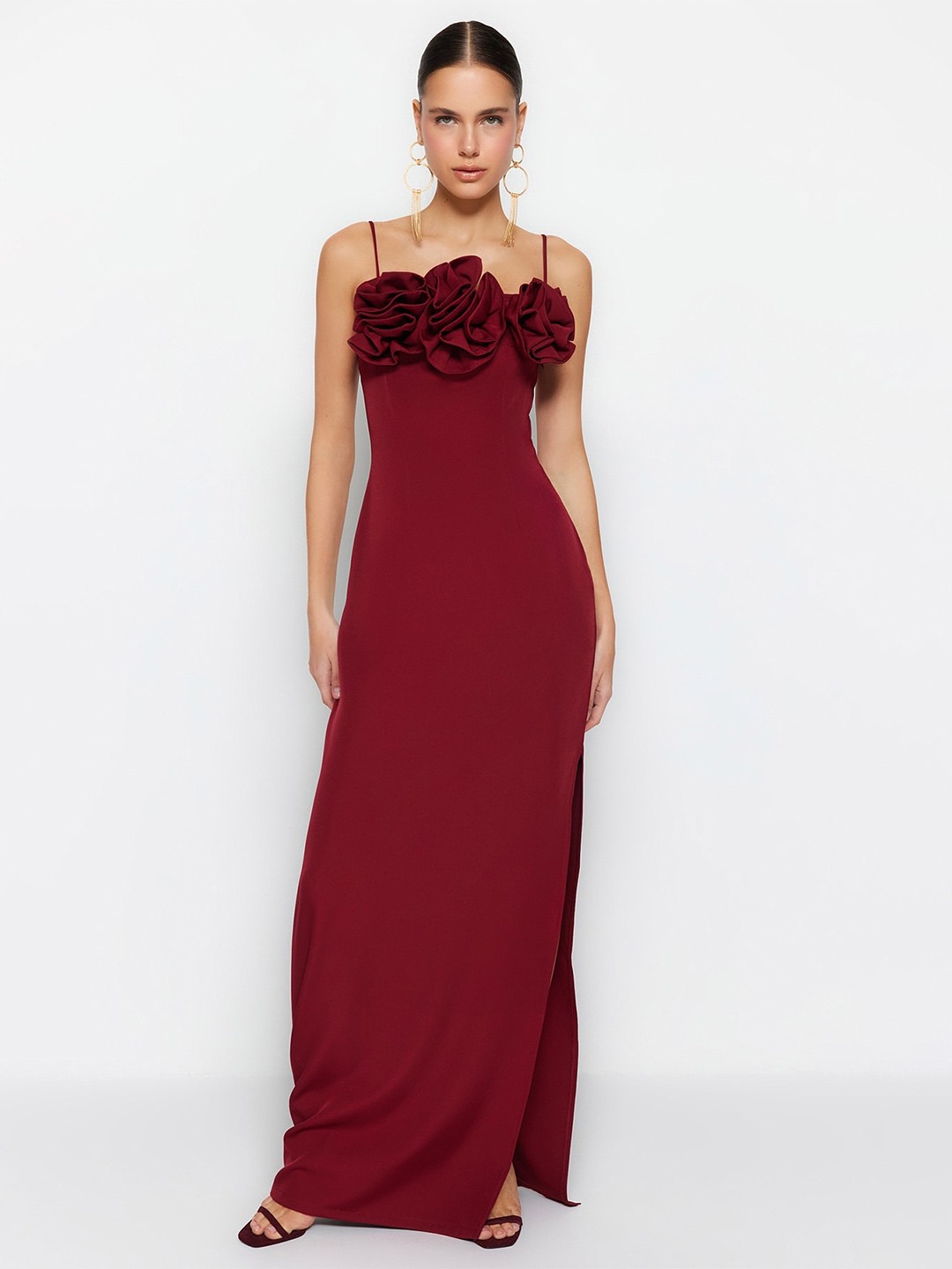 

Trendyol Shoulder Straps Maxi Dress, Burgundy