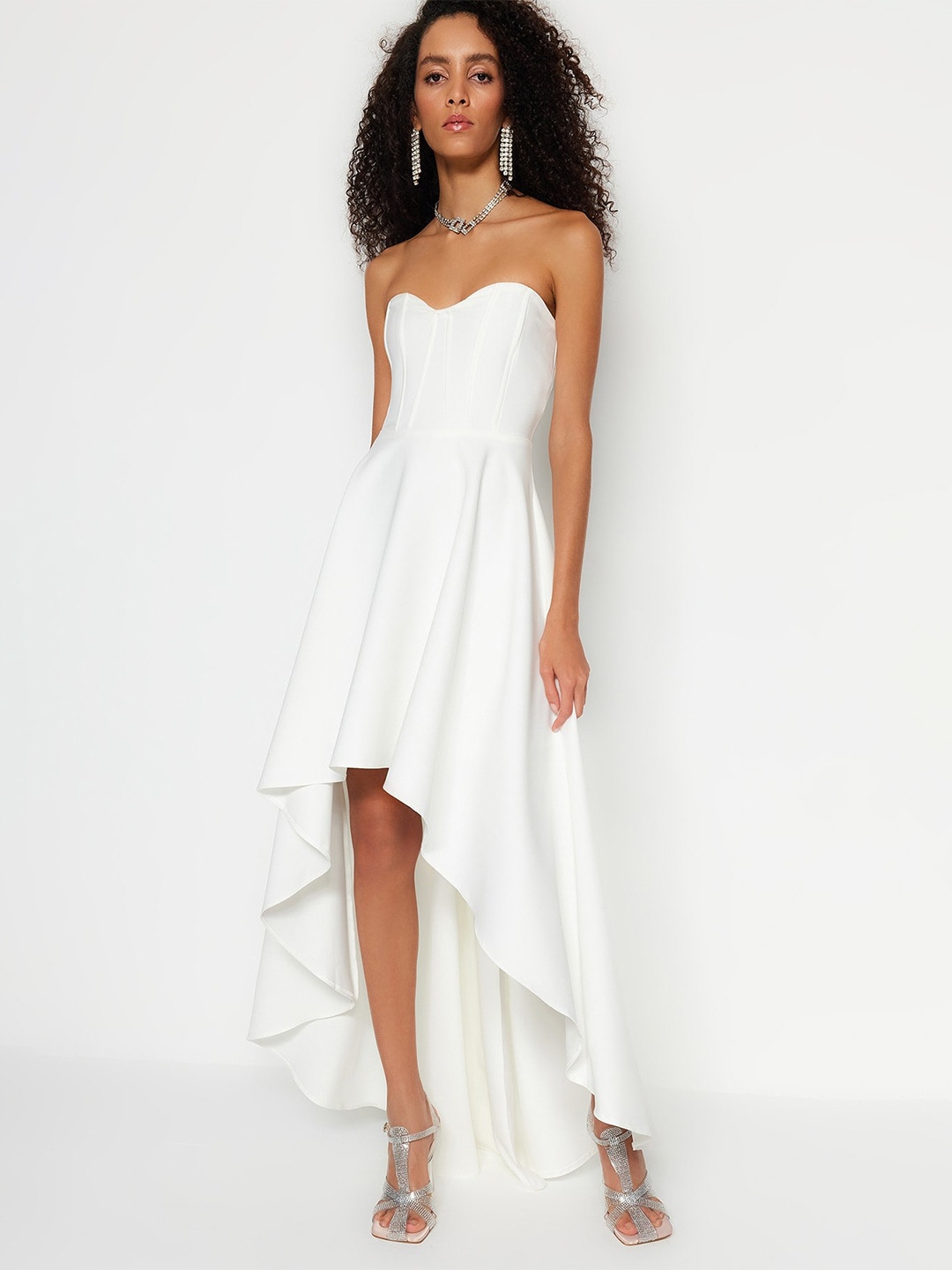 

Trendyol Strapless A-Line Maxi Dress, White