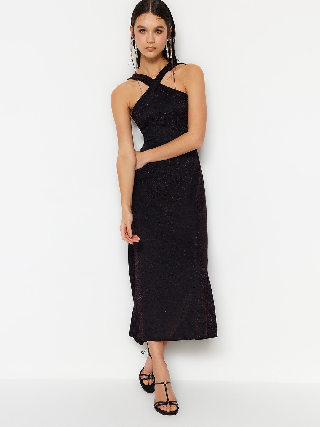 

Trendyol Shoulder Straps Maxi Dress, Black