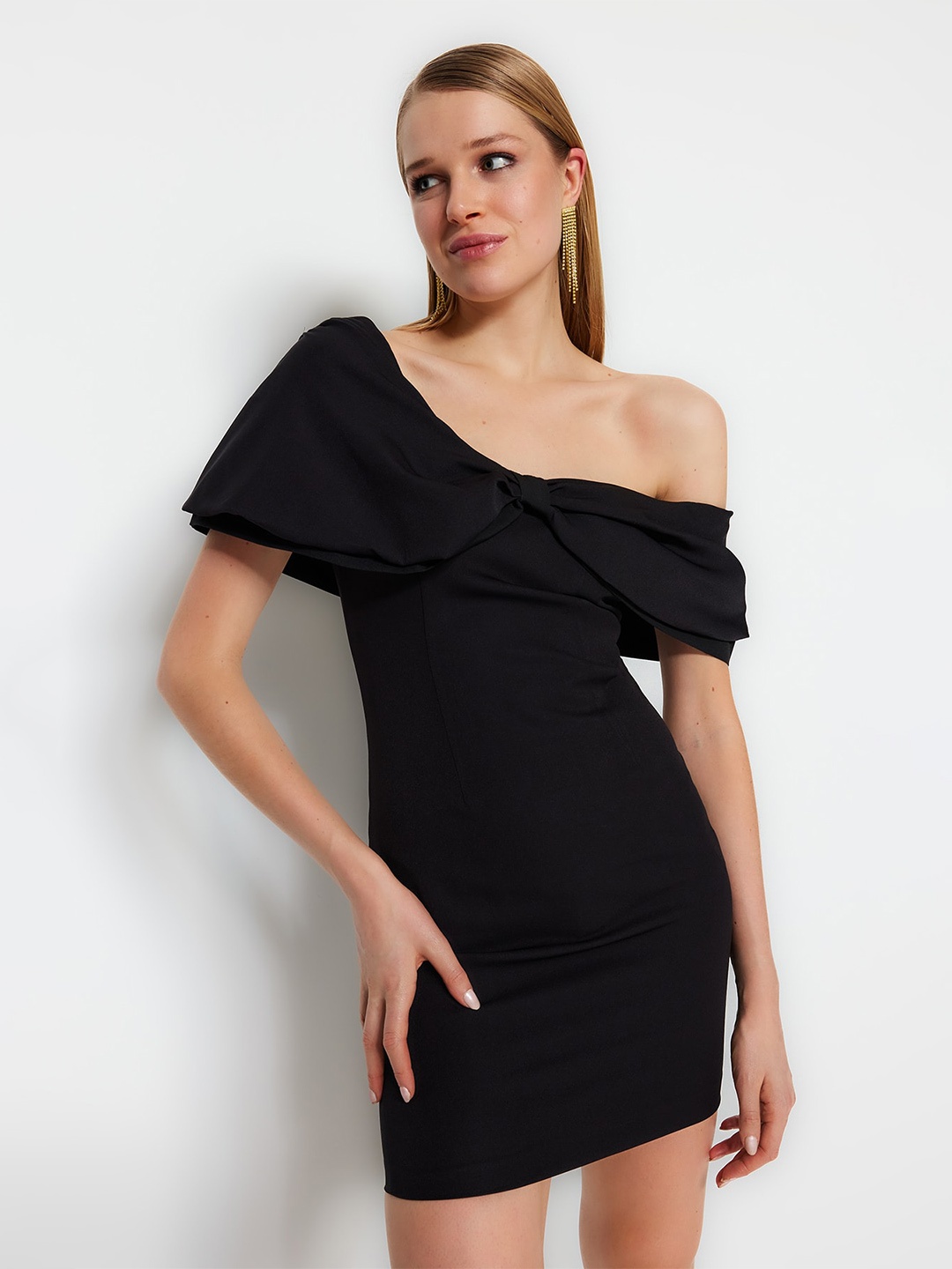 

Trendyol One Shoulder Bodycon Mini Dress, Na