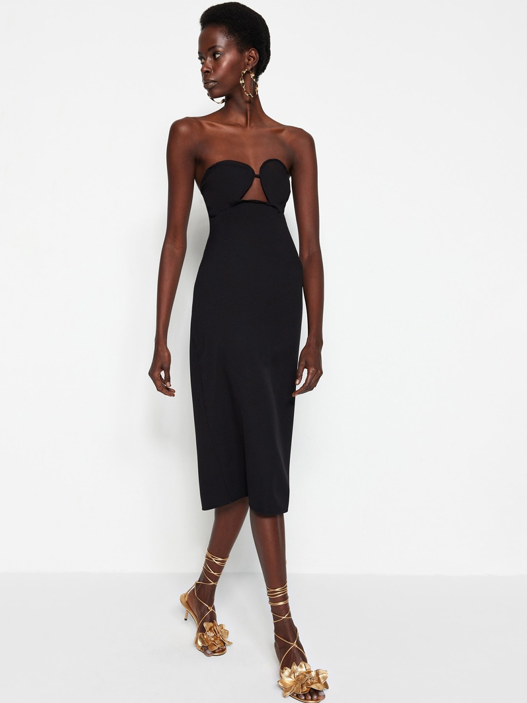 

Trendyol Strapless Sheath Dress, Black