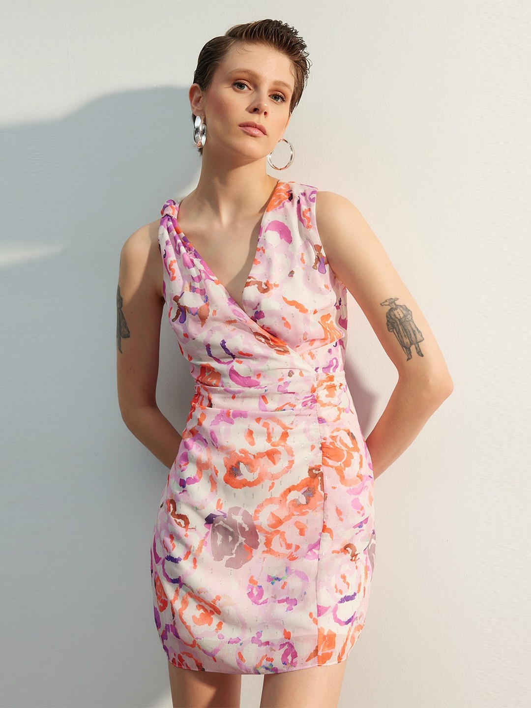 

Trendyol Print V-Neck Dress, White