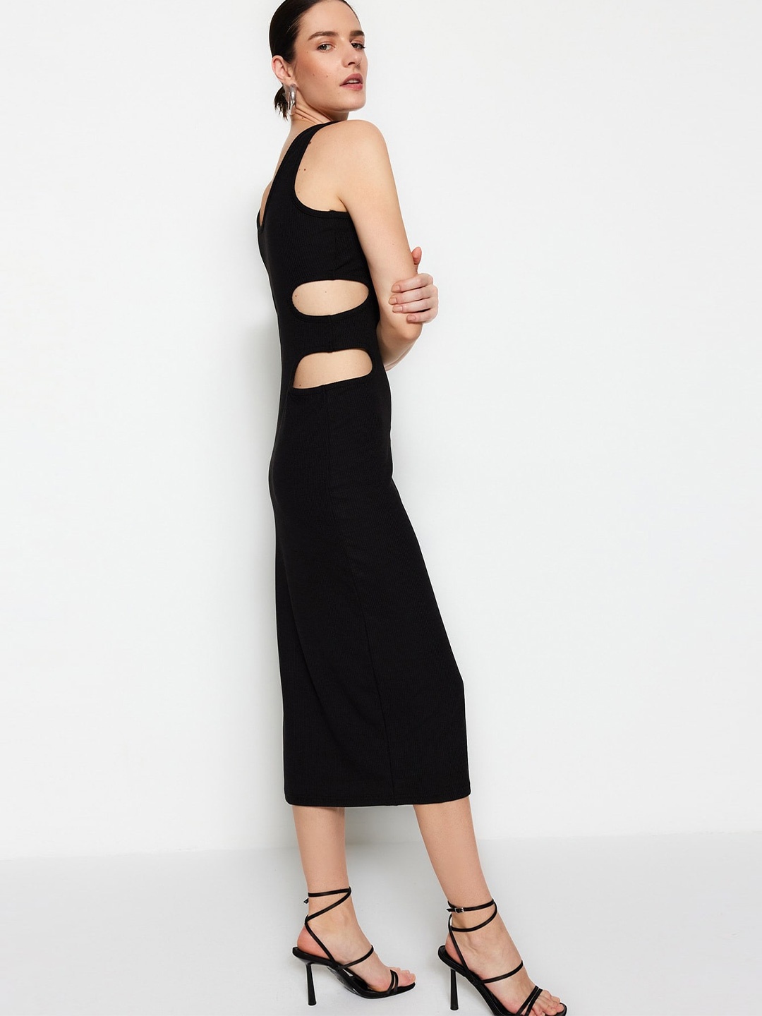 

Trendyol Cut-Out Detail Midi Sheath Dress, Black