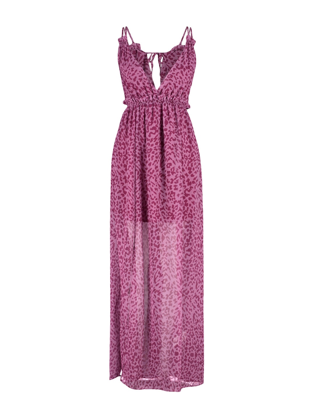 

Trendyol Abstract Printed Shoulder Straps Maxi Dress, Purple