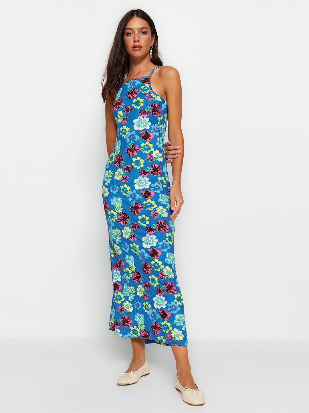 

Trendyol Floral Print Maxi Dress, Blue