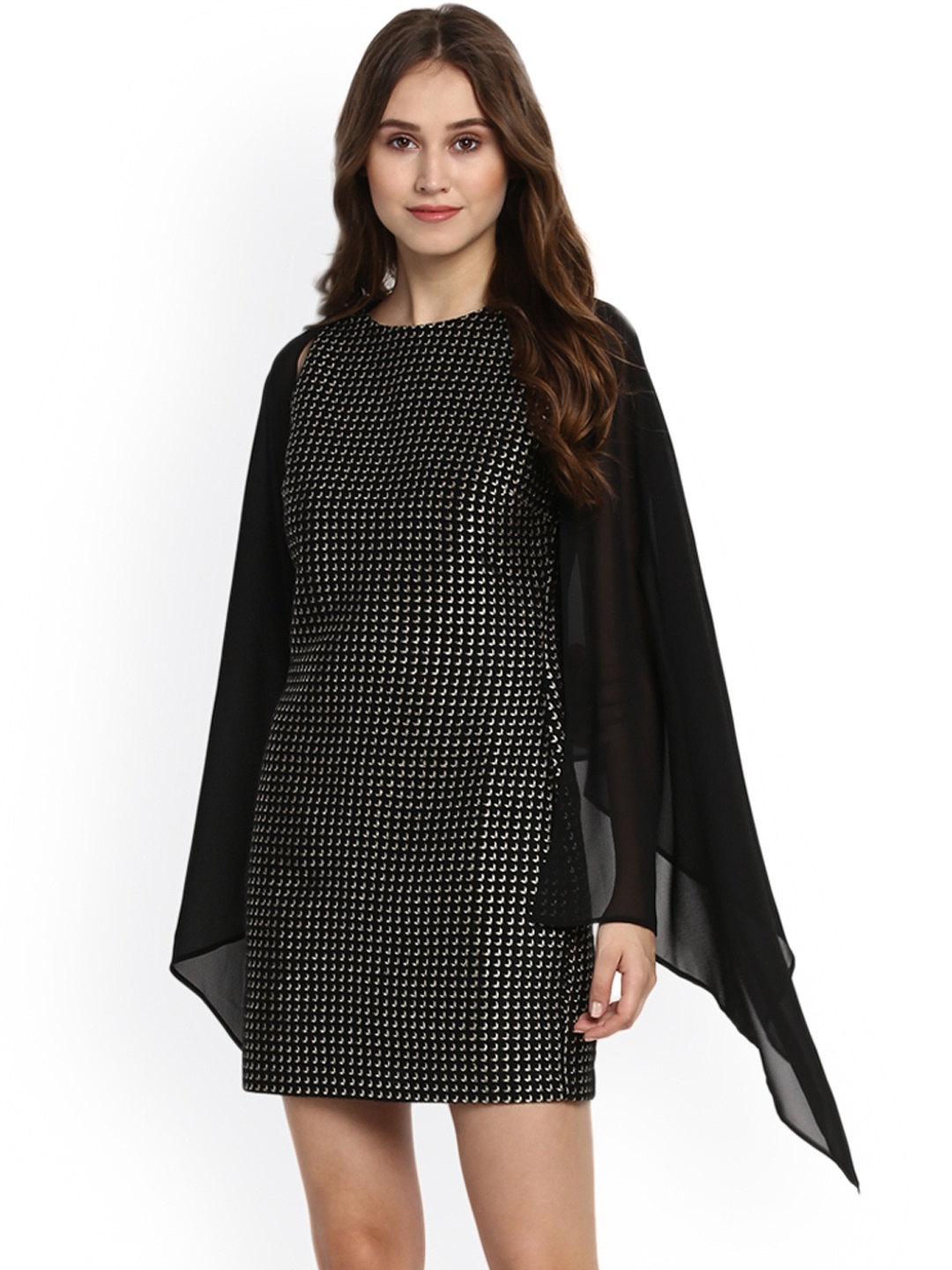 

Kazo Women Black Solid A-Line Dress